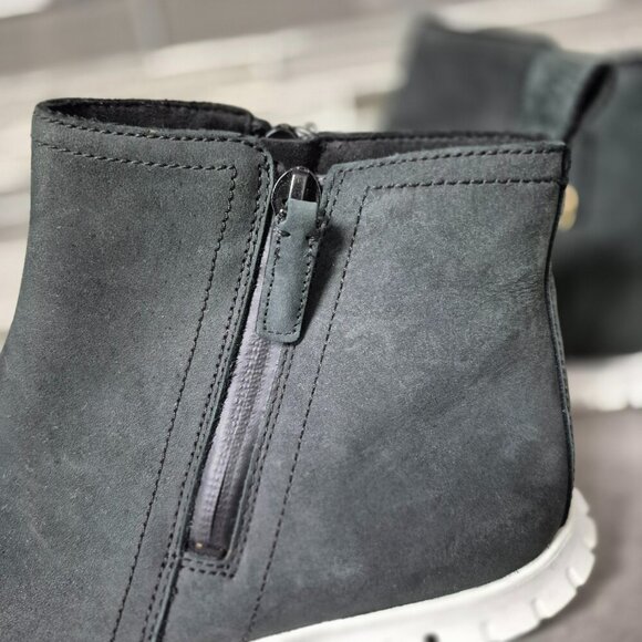 6.5 Cole Haan ZeroGrand Black Nubuck Waterproof Ankle Boots - Picture 2 of 13
